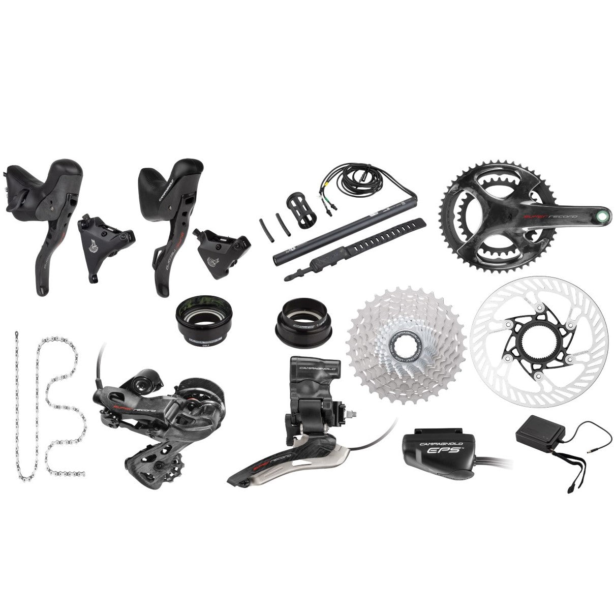Groupe Campagnolo Veloce 3x8 Vitesses - Pédalier 175mm 52/42/32 - Tige De Selle 27,2mm - Filetage Italien - Occasion