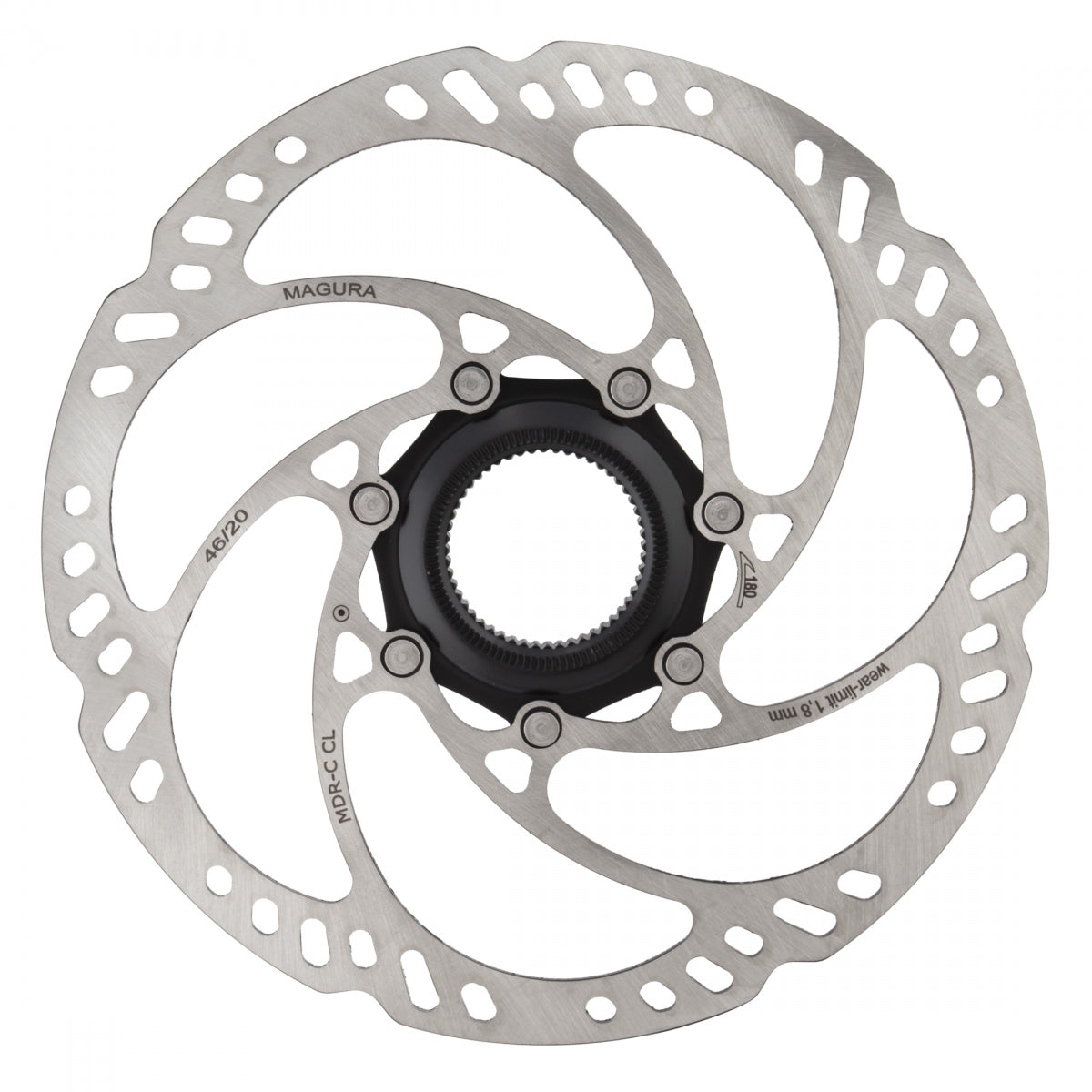 Magura MDR-C CL Disc Brake Rotor - 180mm, Center Lock w/Lock Ring for Thru Axle, eBike Optimized, Silver