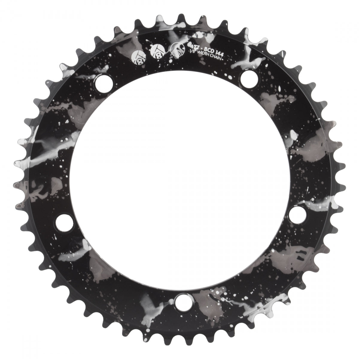 Chainring Or8 Splat Trk 144Mm 47T Aly 1/8 Bk-Ano W/Sl/Wh