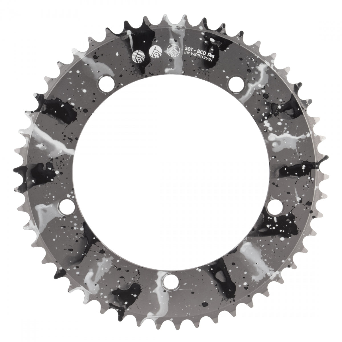 Chainring Or8 Splat Trk 144Mm 50T Aly 1/8 Sl-Ano W/Bk/Wh