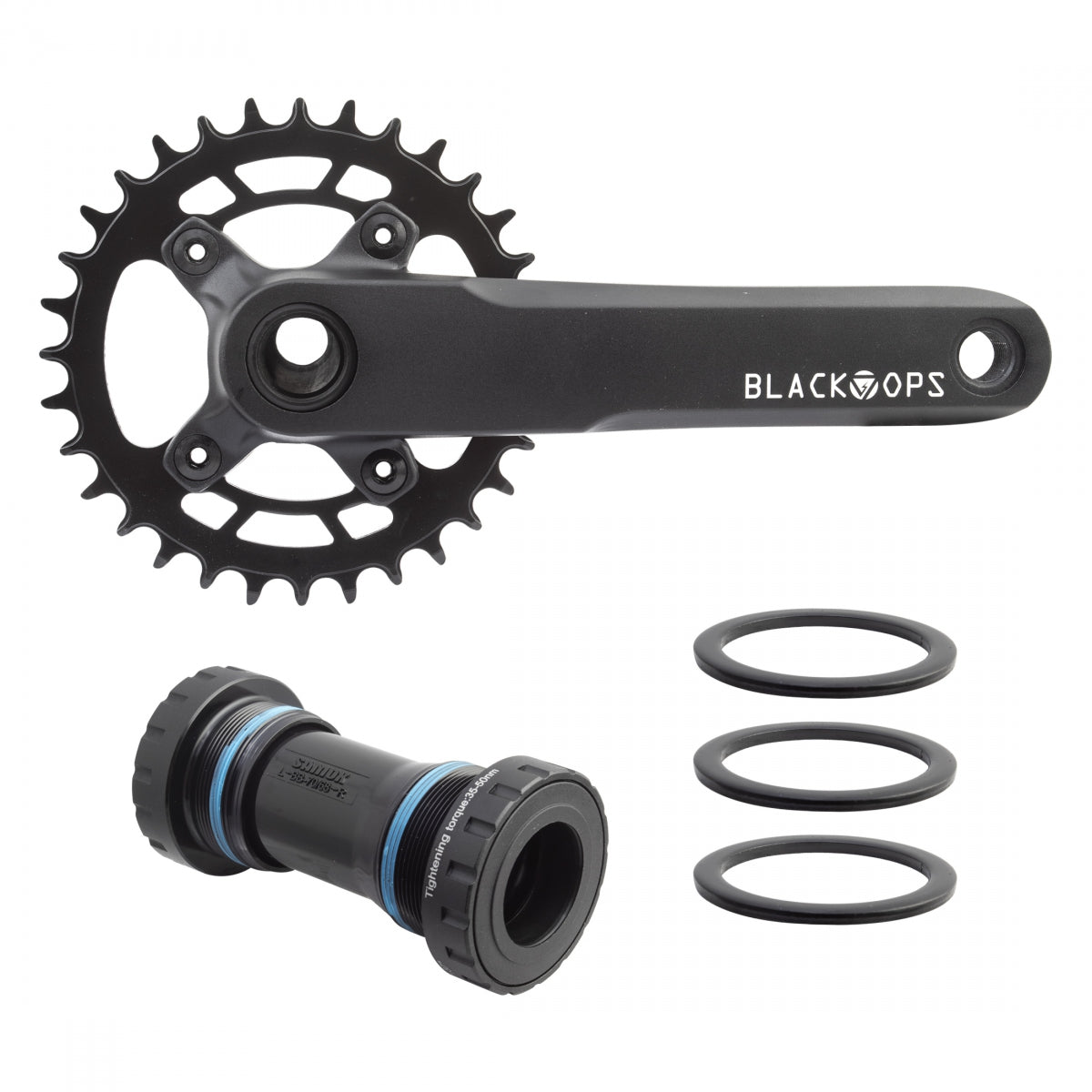 CRANKSET BK-OPS MTB-II 175x32 10/11/12s 76BCD w/24mm BB BK