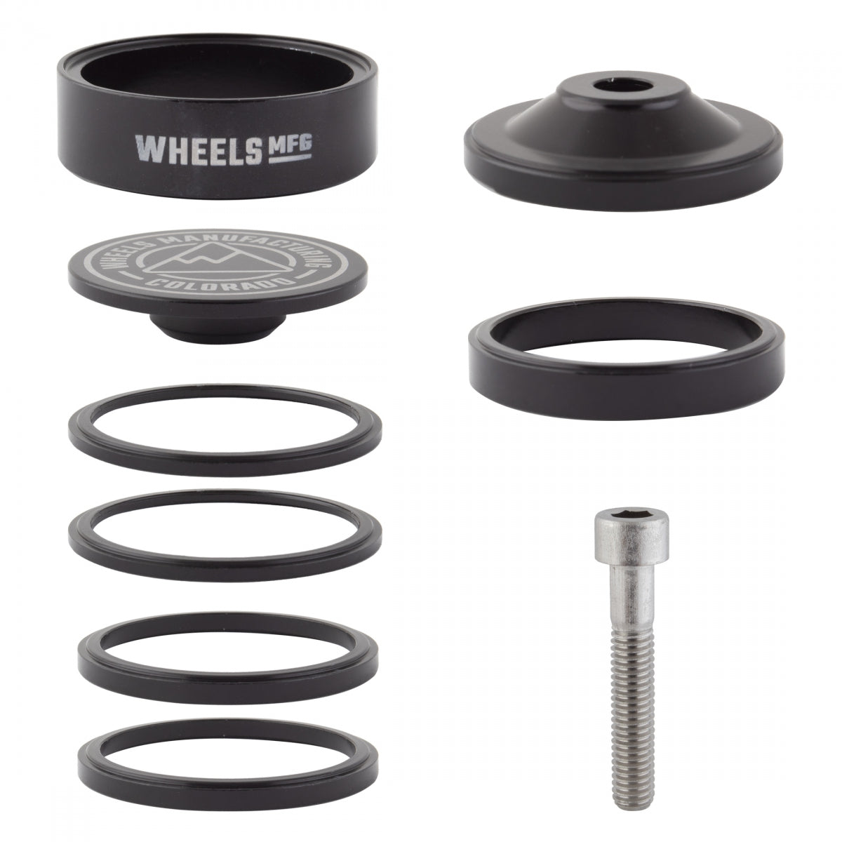 Wheels Manufacturing Pro StackRight Headset Spacer Kit - Black