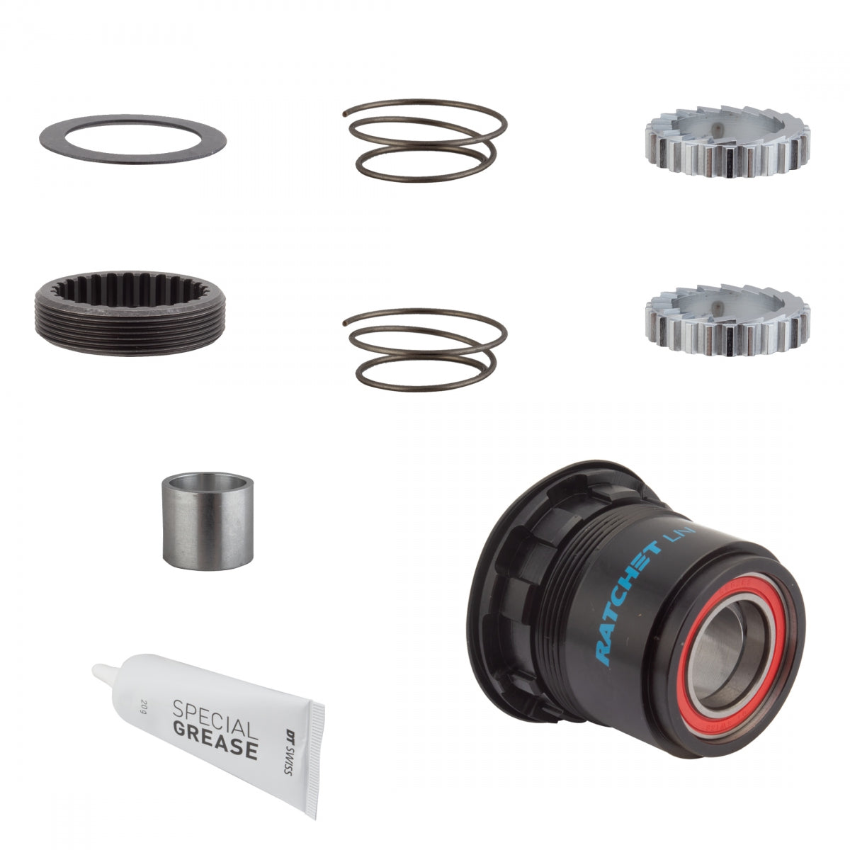 HUB CASS BODY DT UPGRADE KIT 3-PAWL TO RATCHET LN STL 18T XD