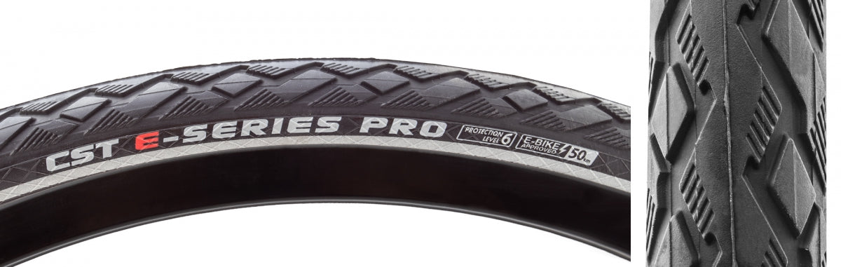 Tire CST Pro E-Series 700X35 Tire Black, Reflective Stripe, Puncture Protection