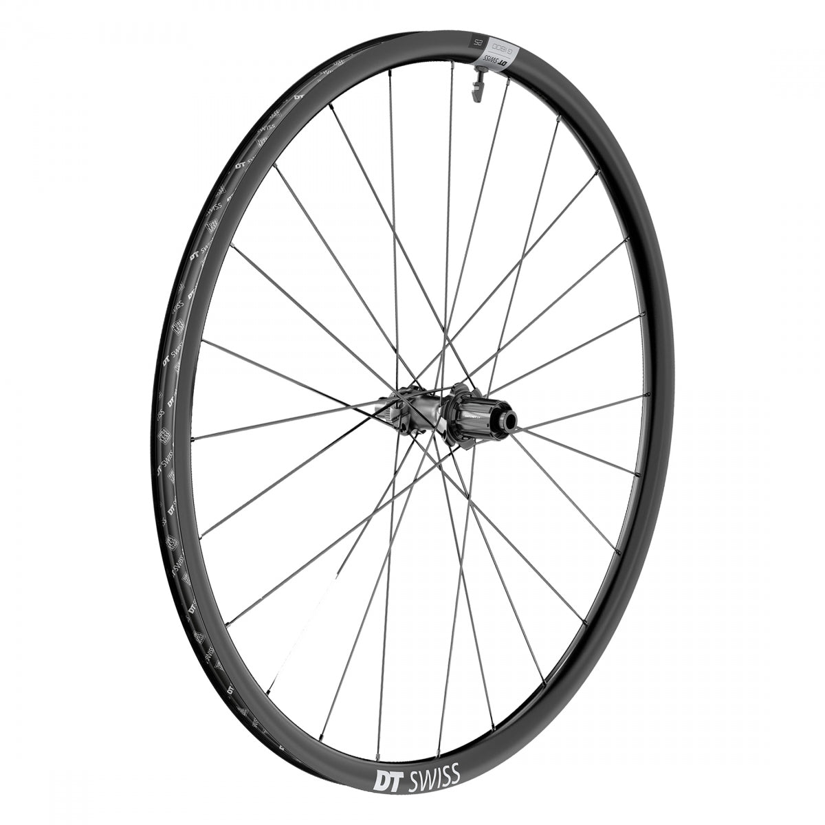 DT Swiss 700C G 1800 G 1800 Spline 25 Gravel Disc Rear Bicycle Wheel, Black Double Wall Rim, 24 Spoke, 8-11 Speed Cassette