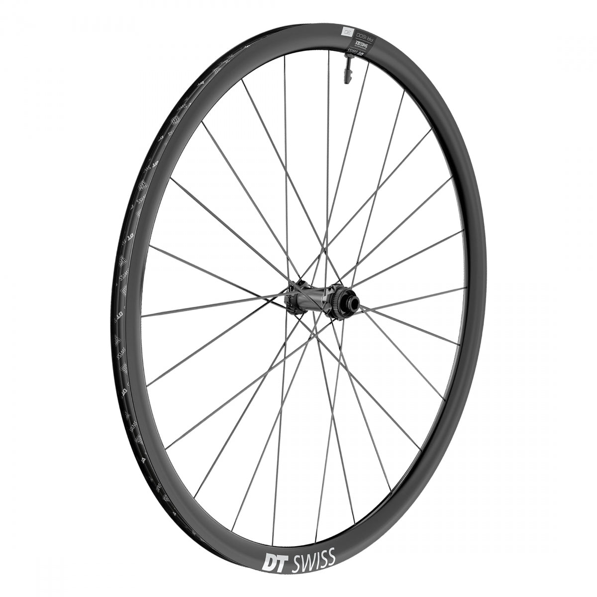 DT Swiss 700C Ar 1600 Spline Ar 1600 Spline Front Bicycle Wheel, Black Double Wall Rim, 24 Spoke