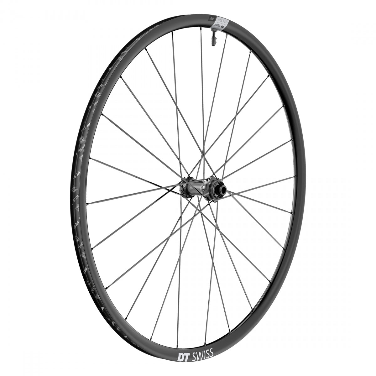 DT Swiss 700C P1800 P 1800 Spline 23 Performance Road Front Bicycle Wheel, Black Double Wall Rim, 24 Spoke