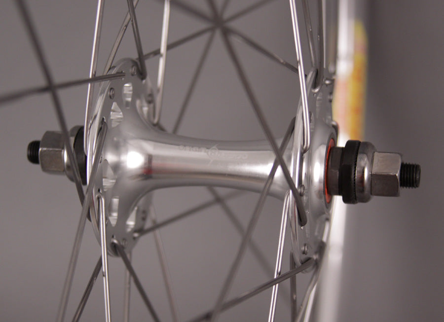 Velocity Deep V Polished Silver Rims 700c Track Bike Fixed Gear Wheelset