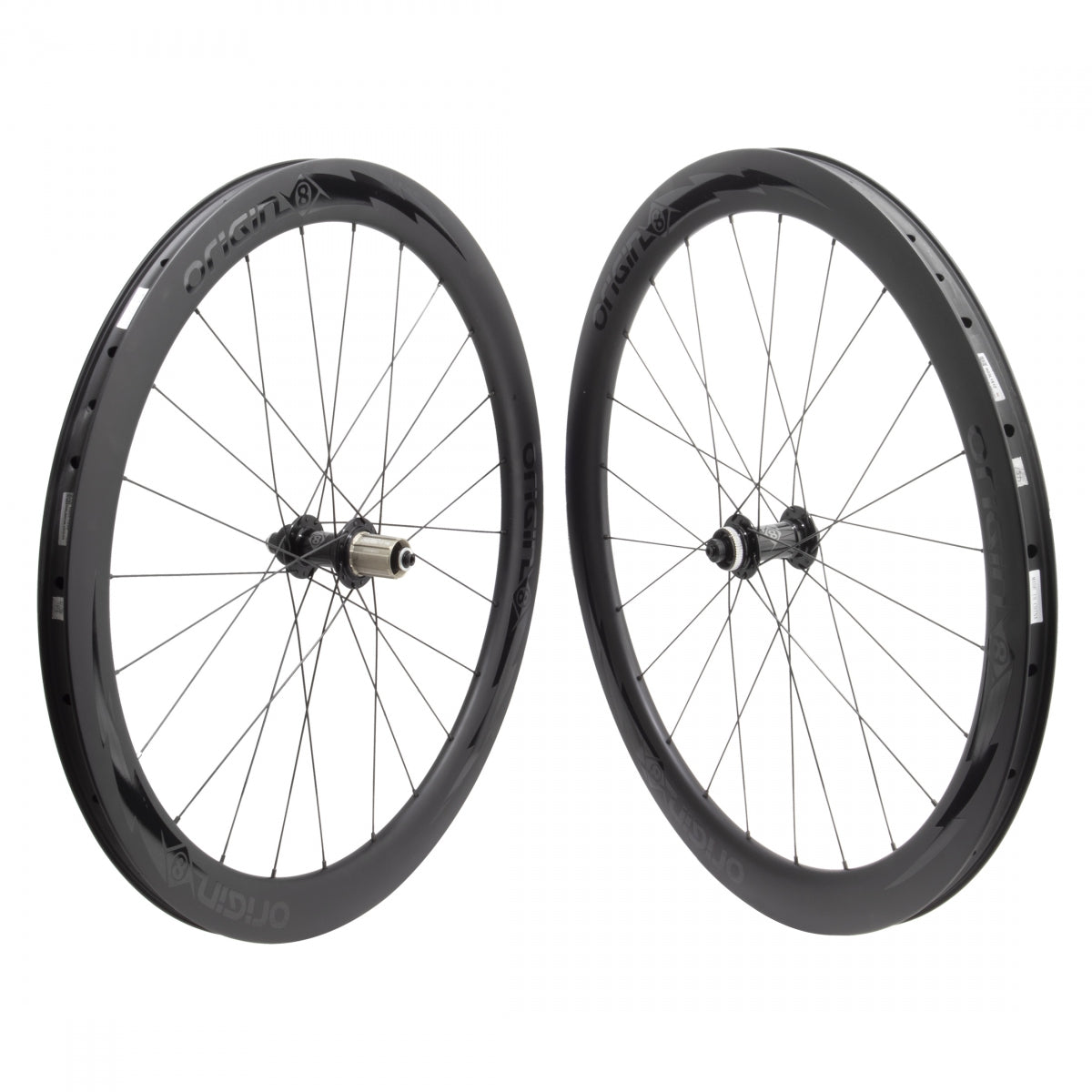 WheelMaster 700C OR8 Bolt Carbon Wide Road Disc High Profile Carbon Road Disc Bicycle Wheelset, Black Double Wall Rim, 24 Spoke, QR
