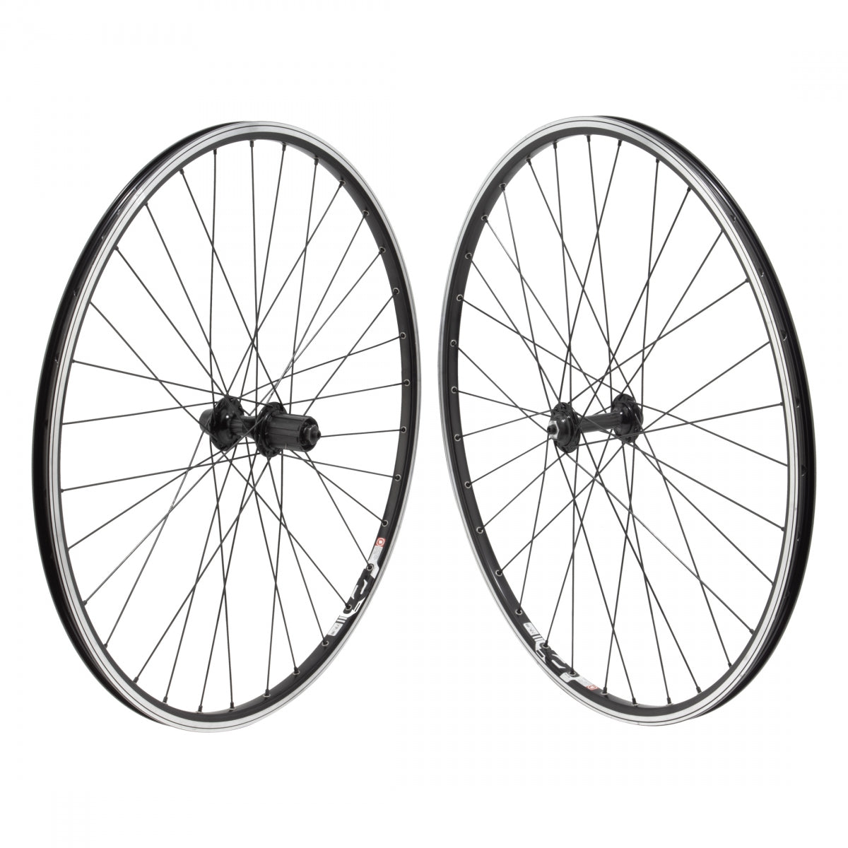 WheelMaster 650C MACH1 Rj Project 650C Alloy Road Bicycle Wheelset, Black Double Wall Machined Sidewall Rim, 32 Spoke, QR