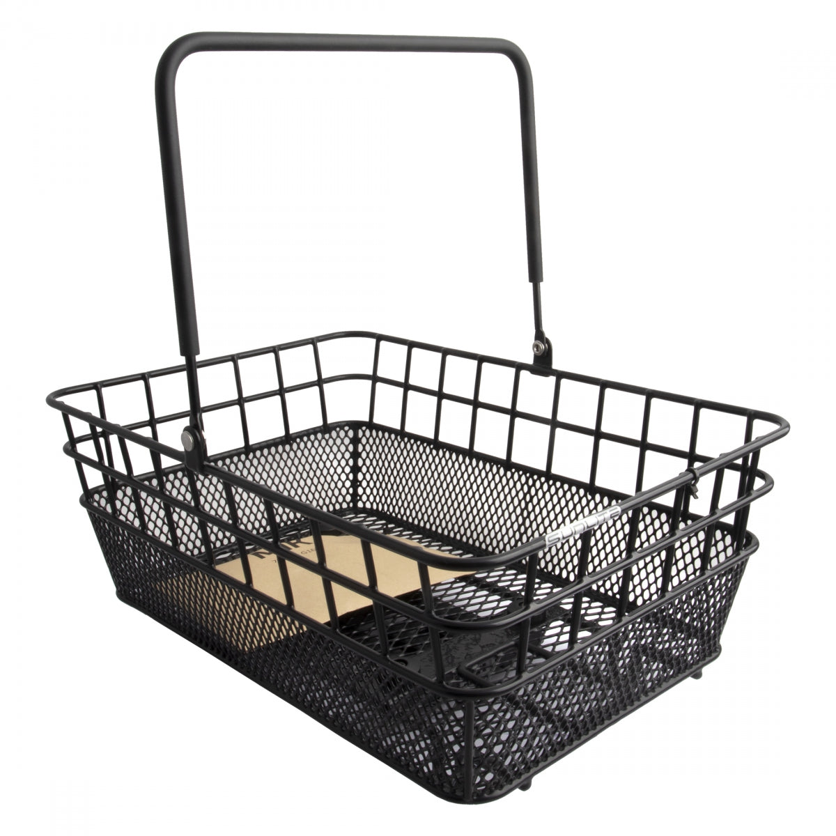 BASKET SUNLT RR WIRE/MESH RACTOP STL MIK w/HANDLE BK 15x10.25x5