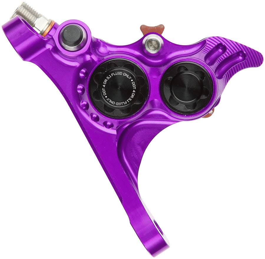 Hope RX4+ SL Disc Brake Caliper - Front Flat Mount Direct, +20mm, DOT Type, Purple