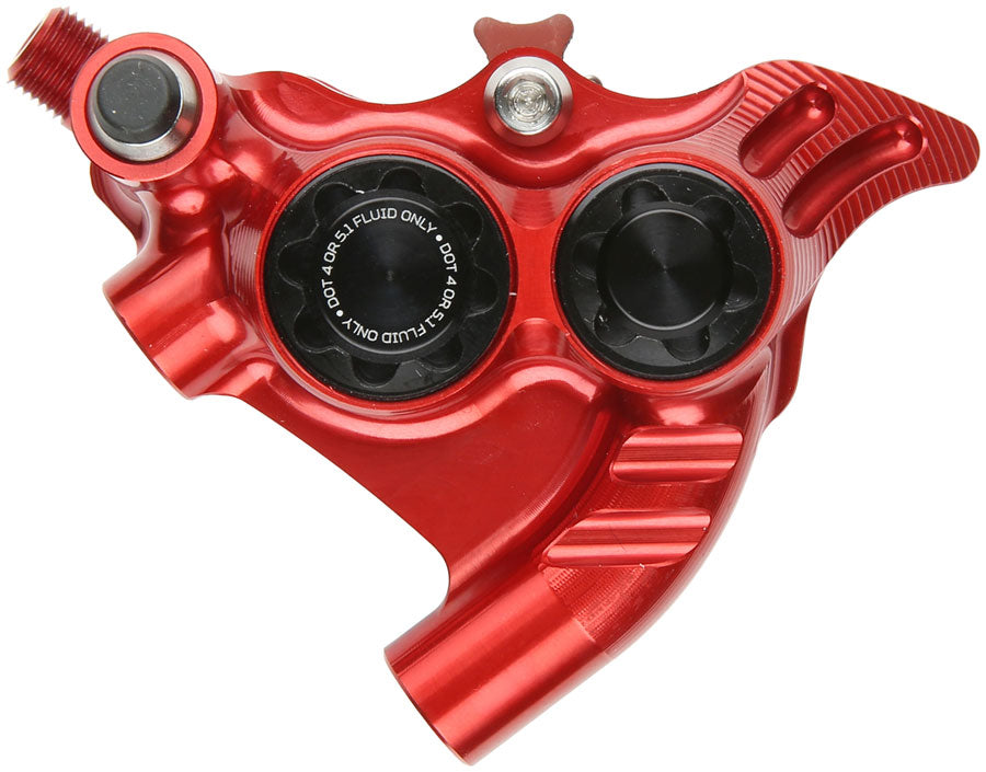 Hope RX4+ SL Disc Brake Caliper - Rear Flat Mount Direct, +20mm, DOT Type, Red