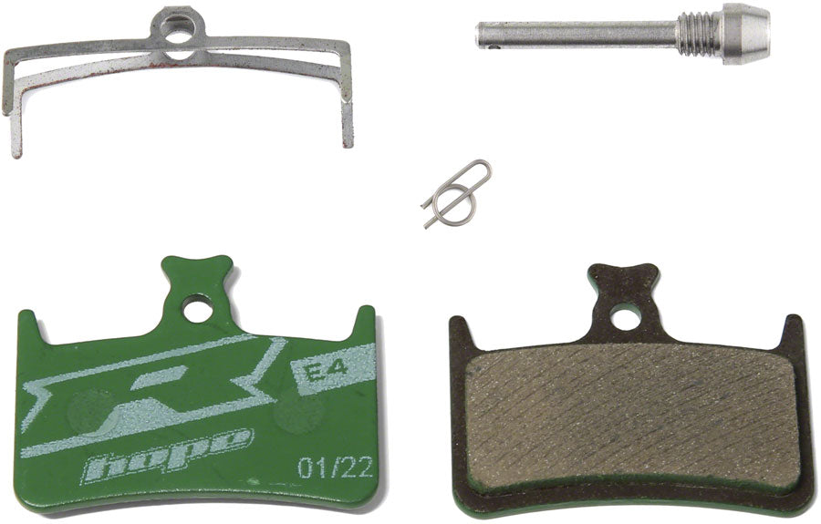 Hope E4 Brake Pads - Racing Organic Compound, Fits E4, RX4+, RX4-SH, Mono M4, Pair