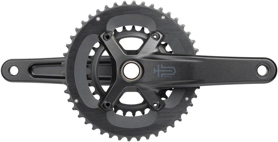 microSHIFT Sword 2x Crankset - 172.5mm, 10-Speed, 46/29t, 110 Asym BCD, 24mm Spindle, Black