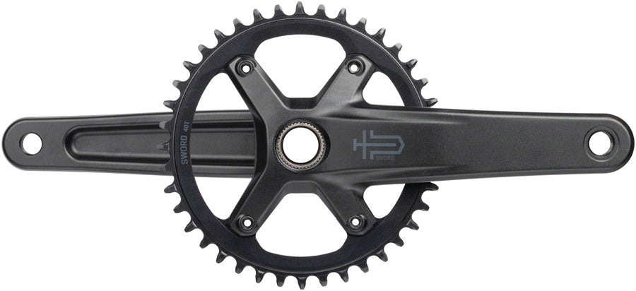 microSHIFT Sword 1x Crankset - 165mm, 10-Speed, 40t, 110 Asym BCD, 24mm Spindle, Black