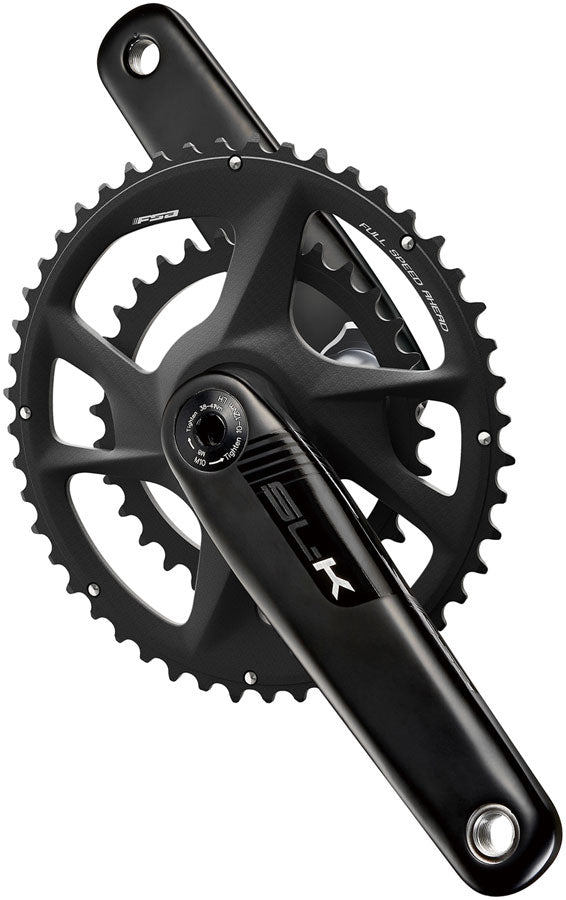Full Speed Ahead SL-K 2x Modular Carbon Crankset - 170mm, For Shimano HG+ 12-Speed, 50/40t, DM/90 BCD, 30mm 386EVO Spindle, Black