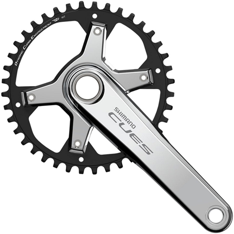 Shimano CUES FC-U6030-1 Crankset - 172.5mm, 9/10/11-Speed, 40t, Asymmetric 110 BCD, Silver