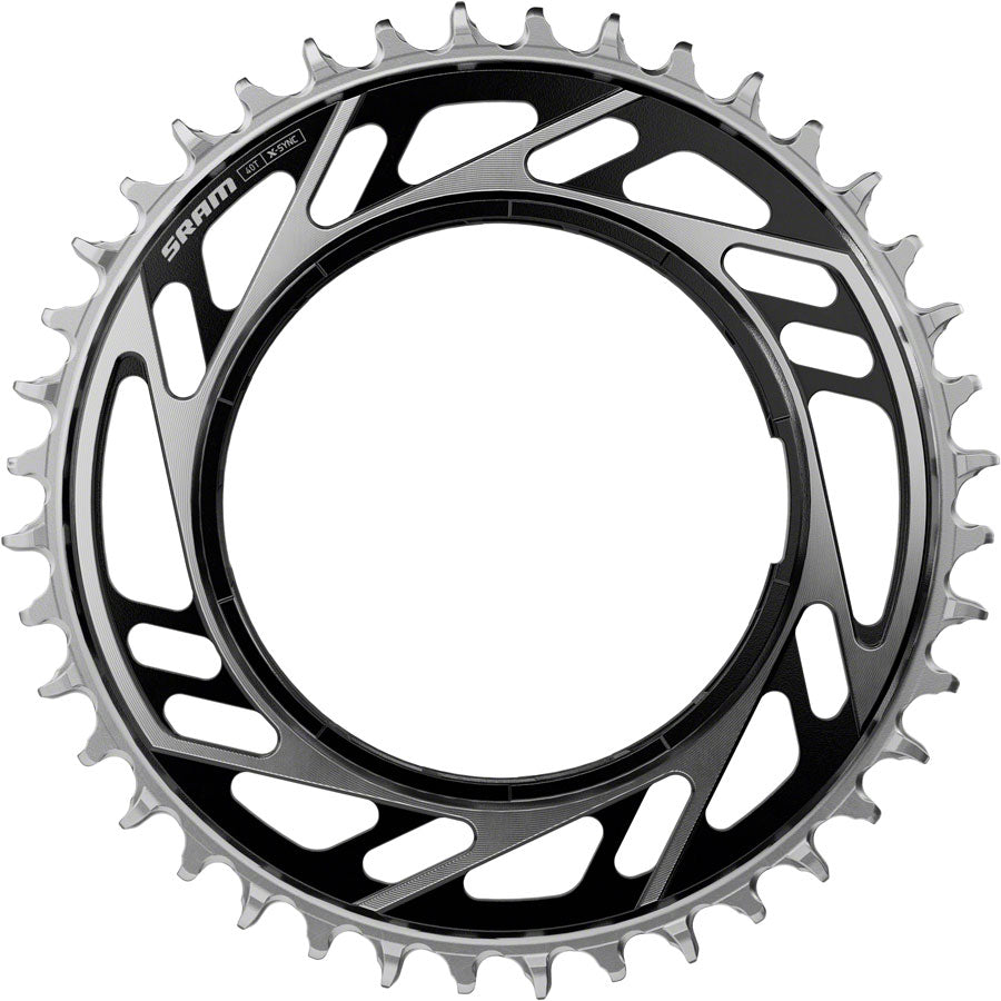 SRAM RED XPLR X-Sync Thread Mount Chainring - 44t, 12/13-Speed, Thread Mount (For RED XPLR AXS PM Spider), 6.5mm Offset, Black/Silver, E1