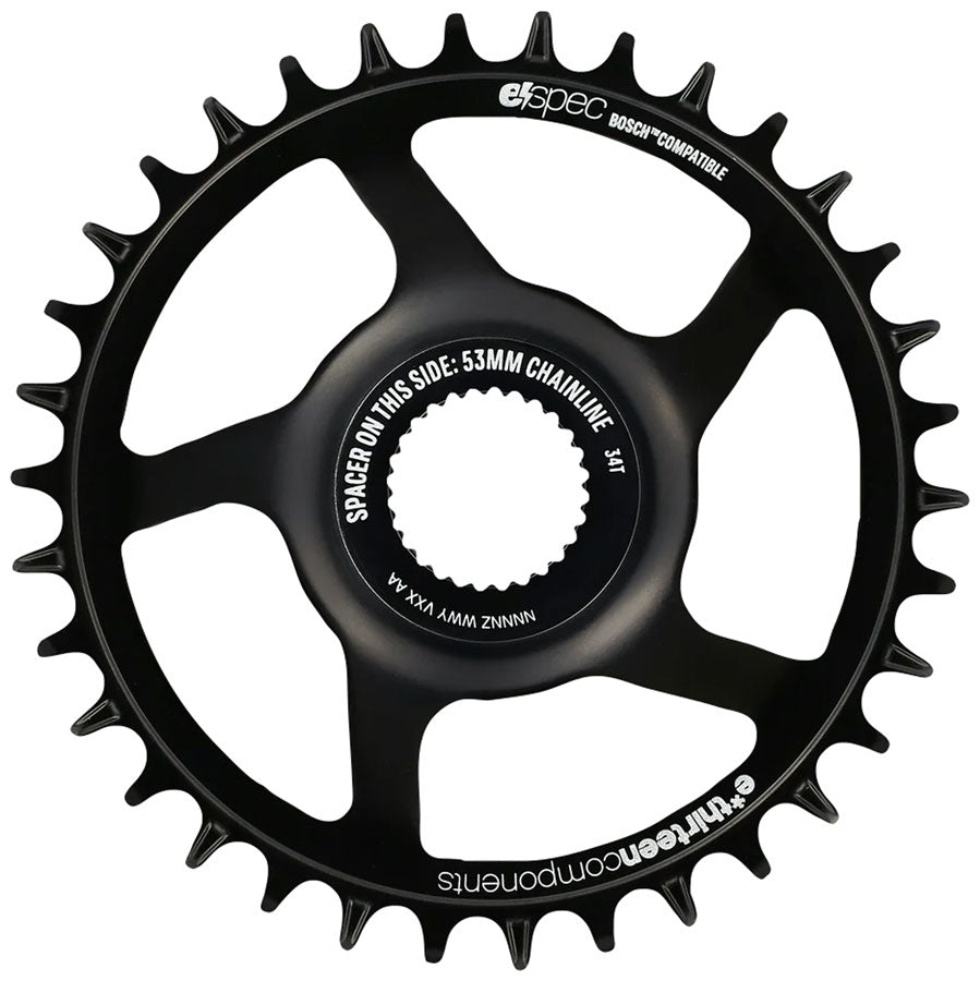 e*thirteen Helix Race e*spec Chainring, 36T, Bosch Gen4 Direct Mount, 13mm Offset, Shimano/SRAM 11/12s Compatible, Black