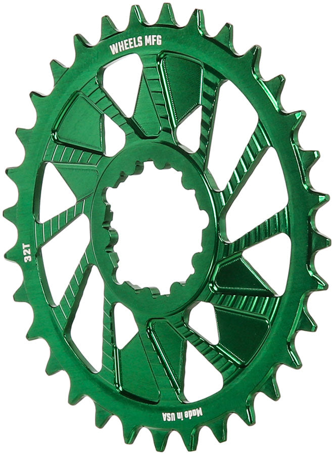 wheels-manufacturing-direct-mount-chainring-32t-sram-3-bolt-direct-mount-3mm-offset-compatible-with-hyperglide-chain-green