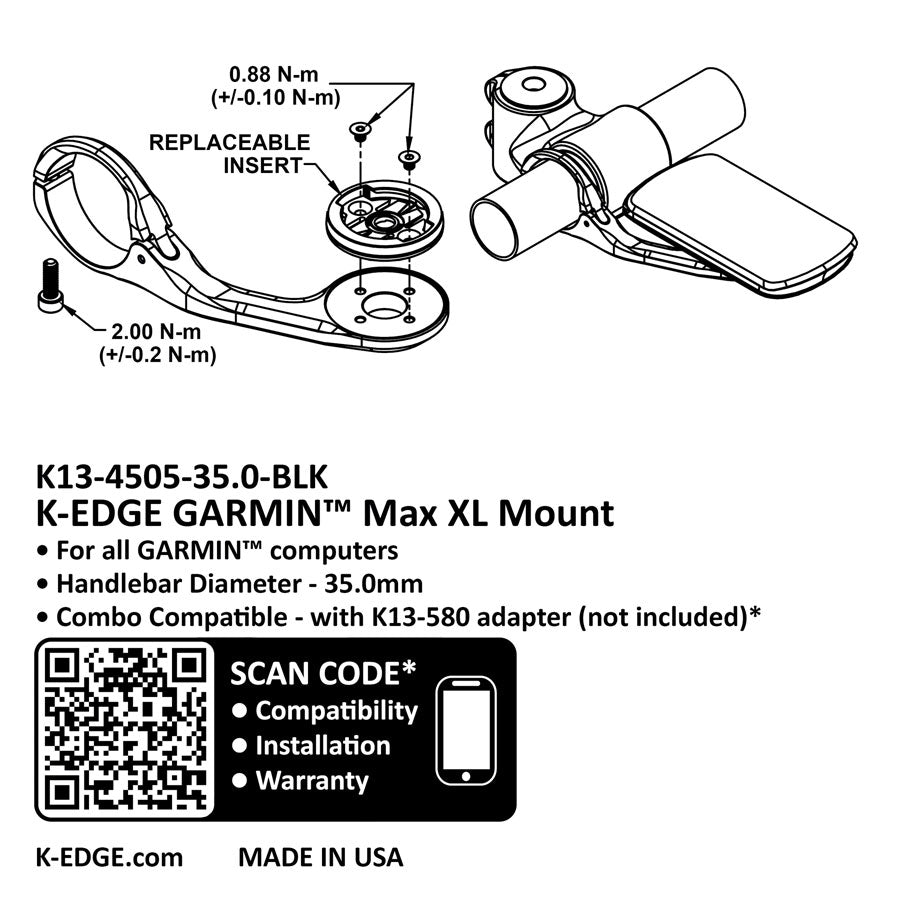 k-edge-garmin-max-xl-computer-mount-35-0mm-black-anodize