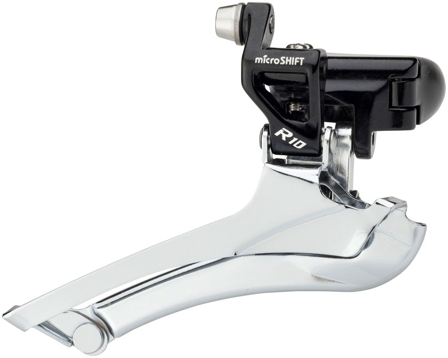microSHIFT R10 Front Derailleur - 10-Speed Double, 56t Max, Band Clamp, Shimano Compatible, Black