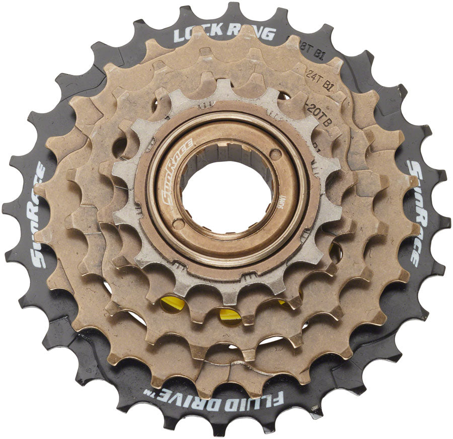 SunRace M2A 2S6 Freewheel - 5-Speed, 14-28t, Black/Brown