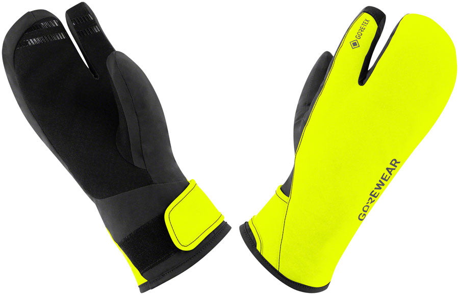 Gorewear Gore-Tex Insulated Trigger Gloves - Black/Neon Yellow, Men's, X-Large