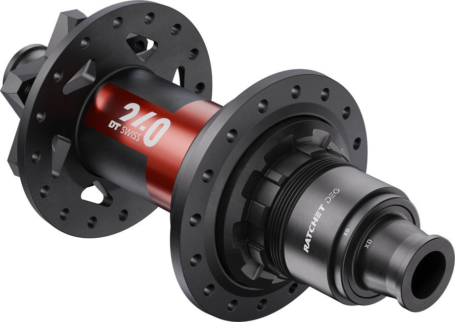 DT Swiss 240 DEG Rear Hub - 12 x 148mm, 6-Bolt, XD, Black/Red, 32H, DEG 90 DF