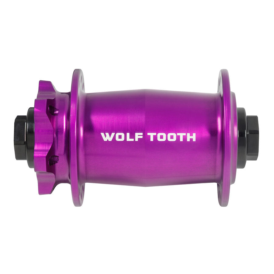 Wolf Tooth Mountain Front Hub - 15 x 110mm, 6-Bolt, Ultraviolet Purple, J-Bend, 28H