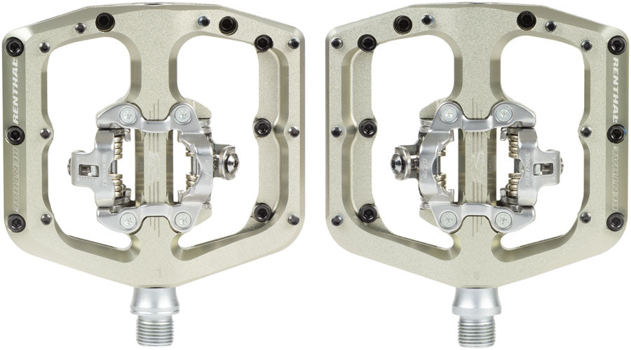 Renthal Revo-DHC Pedals - Dual Sided Clipless with Platform, Alloy, 9/16", AluGold, Shimano SPD