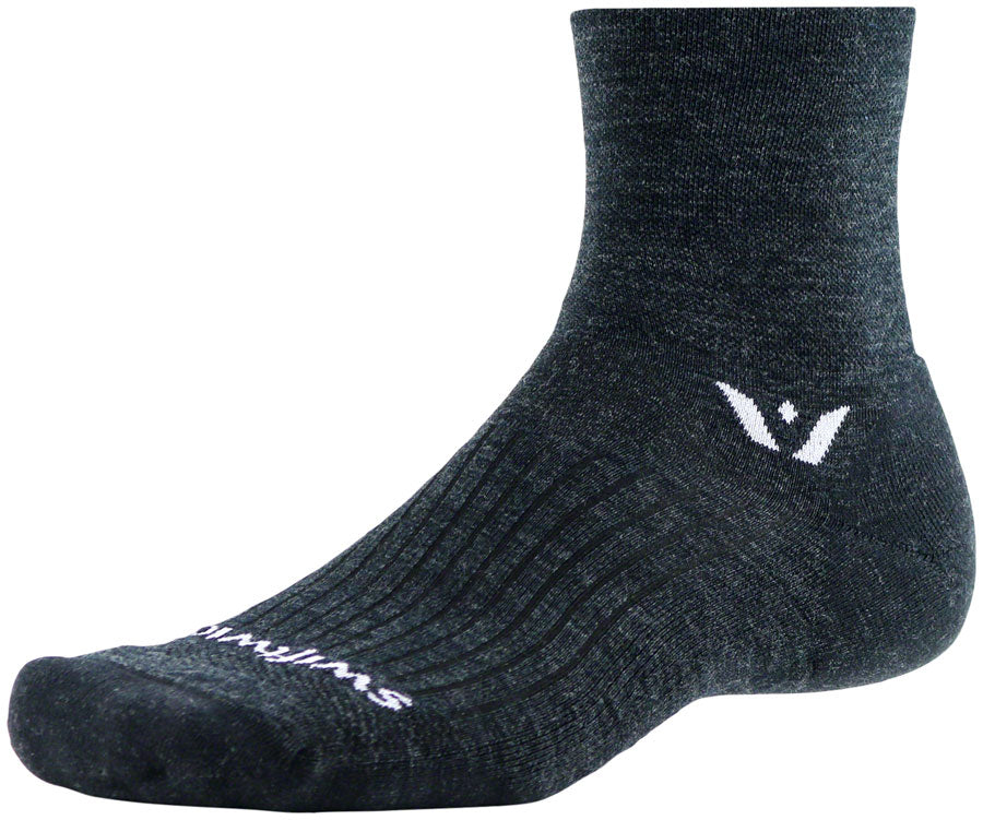 Swiftwick Pursuit Quarter Crew Socks - 4", Coal, Small