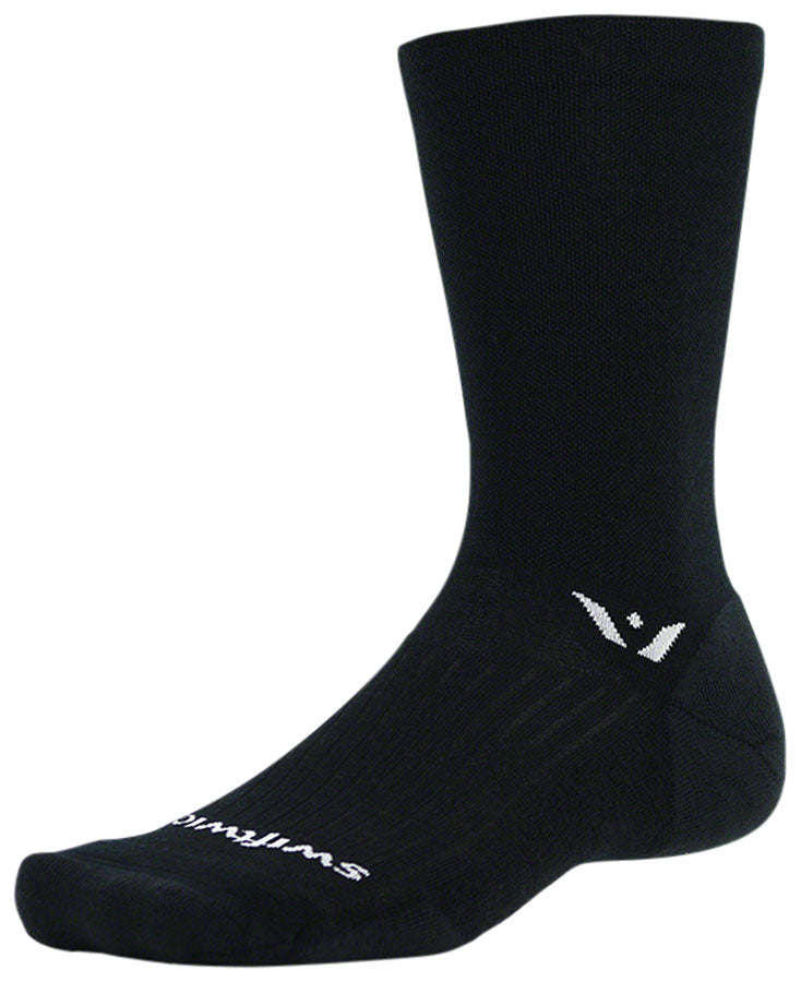 Swiftwick Pursuit Crew Socks - 7", Black, Large