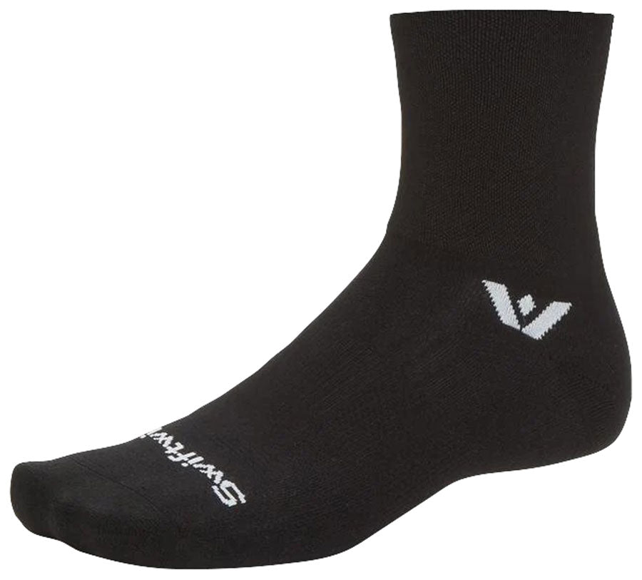Swiftwick Aspire Quarter Crew High Socks - Circuit Black, Small