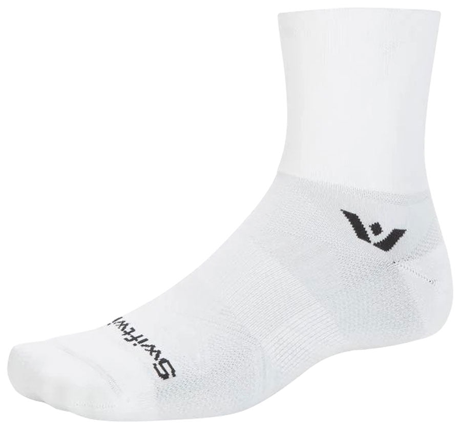 Swiftwick Aspire Quarter Crew High Socks - Circuit White, XLarge