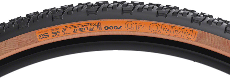 WTB Nano Tire - 700 x 40, TCS Tubeless, Folding, Black/Tan, Light/Fast Rolling, Dual DNA, SG