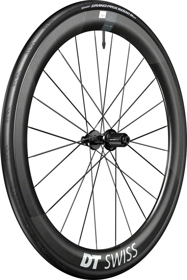 DT Swiss ARC 1400 DiCut 50 Rear Wheel - 700, 12 x 142mm, Center-Lock, HG11 Road/XDR, Ratchet EXP 36, Black, WTS w/GP5000 STR Tire