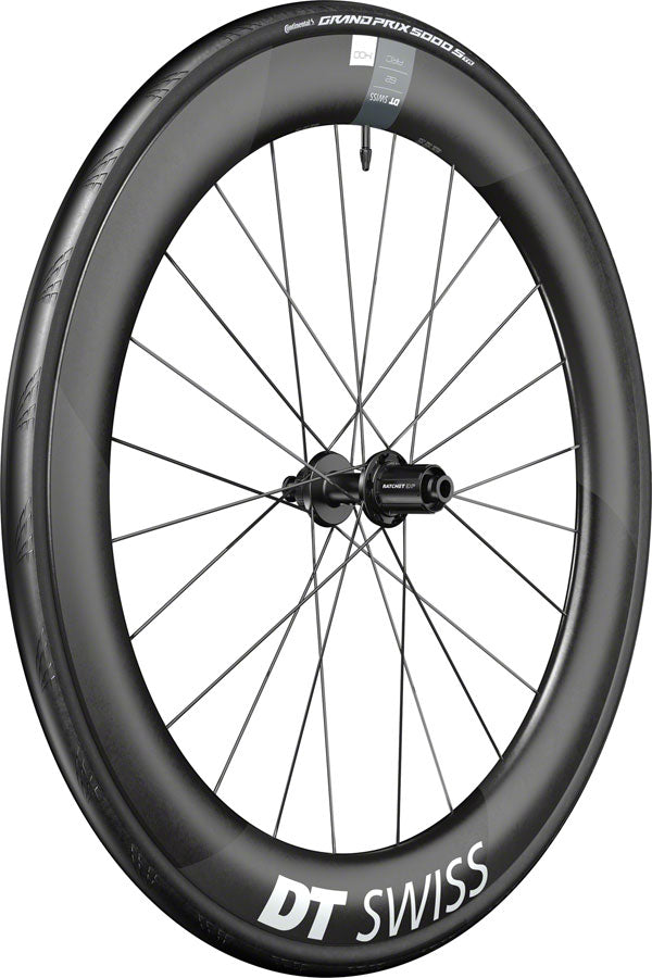 DT Swiss ARC 1400 DiCut 62 Rear Wheel - 700, 12 x 142mm, Center-Lock, HG11 Road/XDR, Ratchet EXP 36, Black, WTS w/GP5000 STR Tire