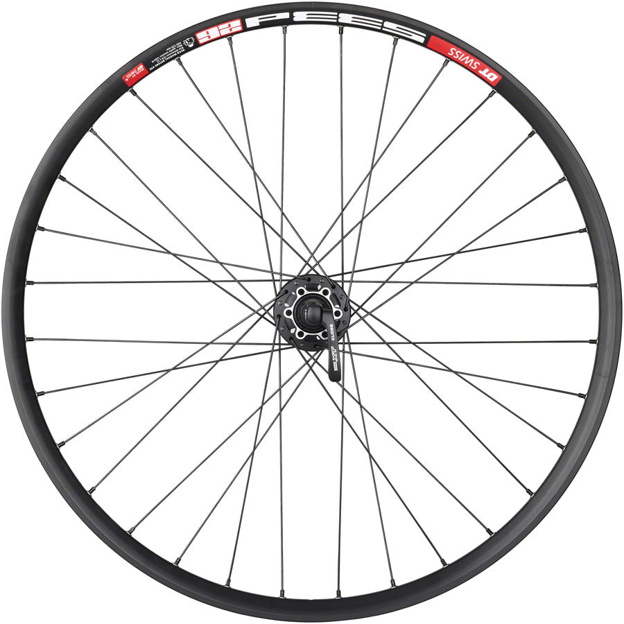 Swiss 533d Rim - Shimano Deore M610 Hub Rear Wheel - 26", QR x 135mm, 6 Bolt Disc HG 10, Black