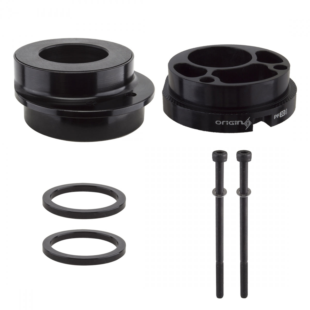 Origin8 Revolvr Eccentric Adapter to Road/MTB Black with Spacers Bottom Black