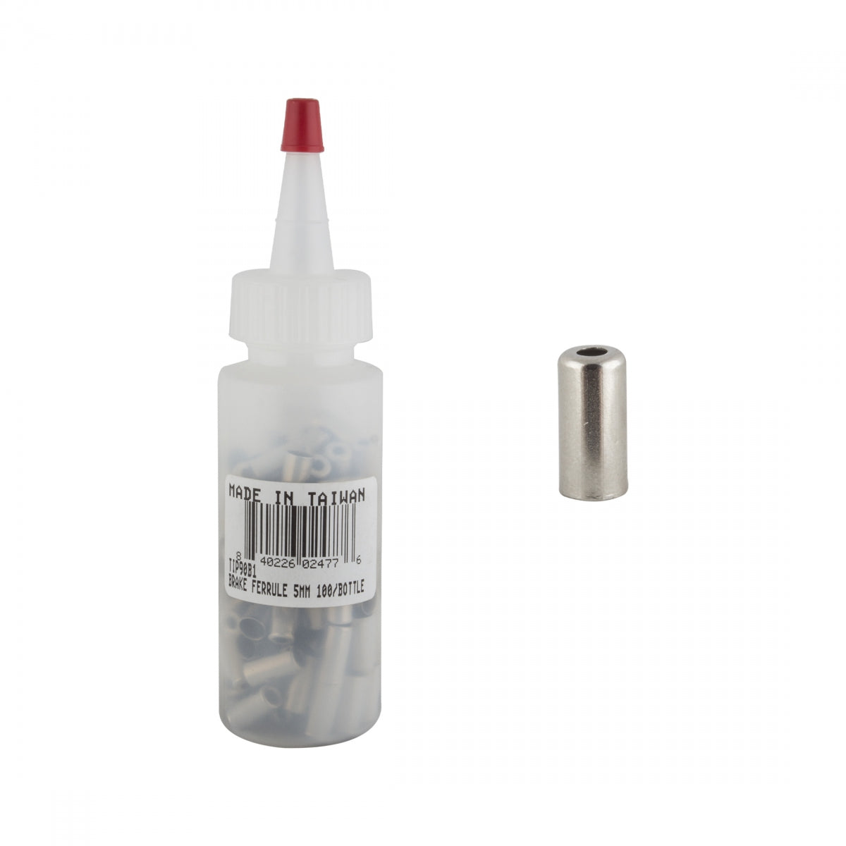 Dia-Compe DC90BI Brake Cable Ferrules, 5mm, Silver, Bottle of 100