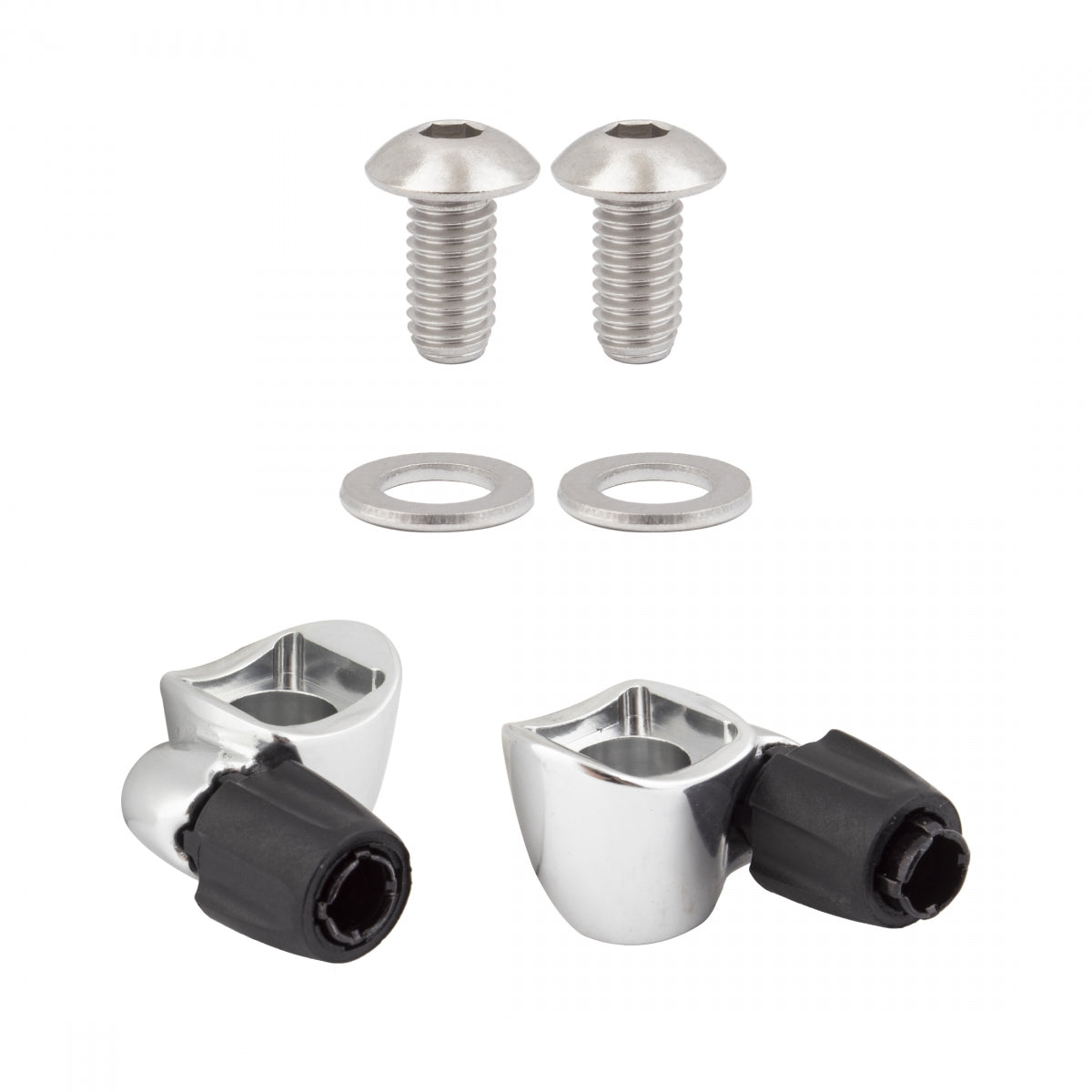 SunRace SP-131 Cable Stop with Adjuster, Pair, Silver