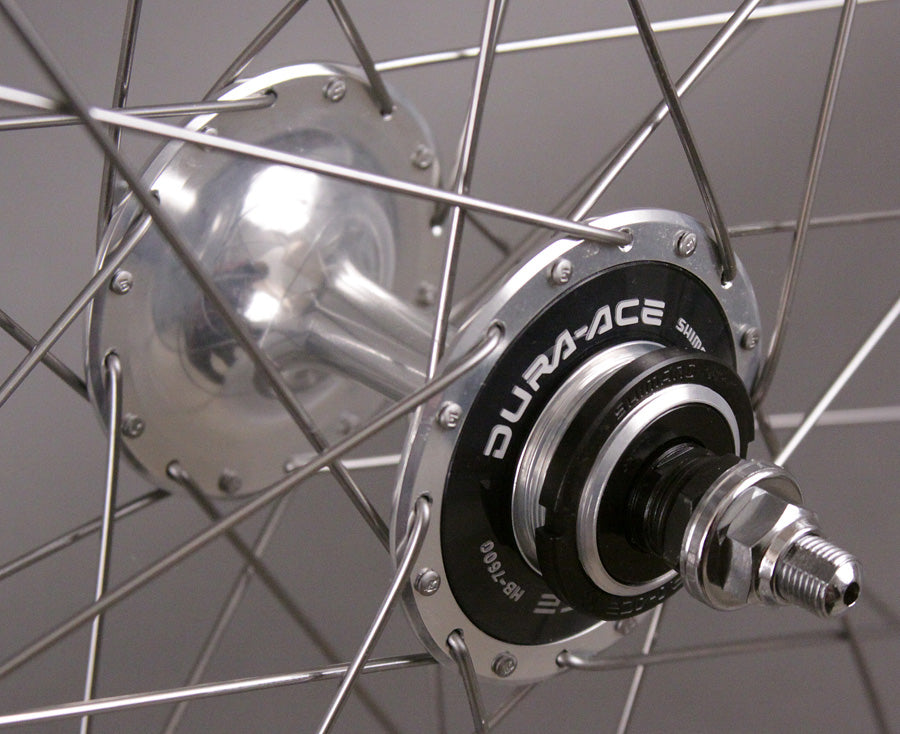Velocity Deep V SILVER Dura Ace 7600 track hubs wheelset