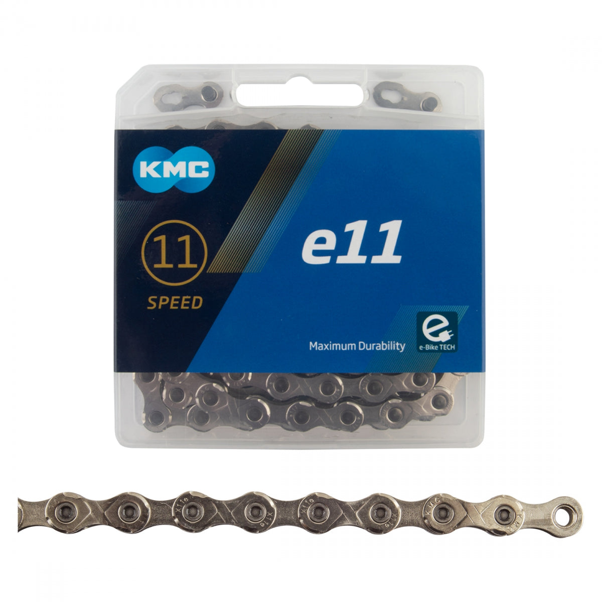 KMC E11 Chain - 11-Speed, Silver, 126 Links, E-Bike Compatible