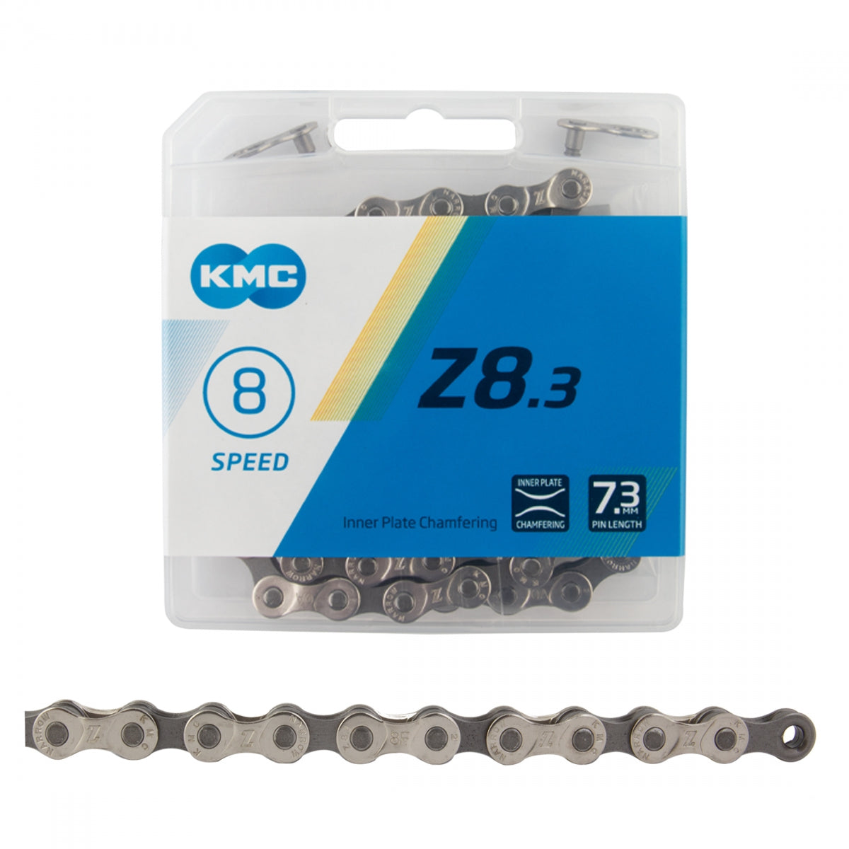 KMC Z8.3 Index Chain - 8-Speed, Silver/Gray, 116 Links