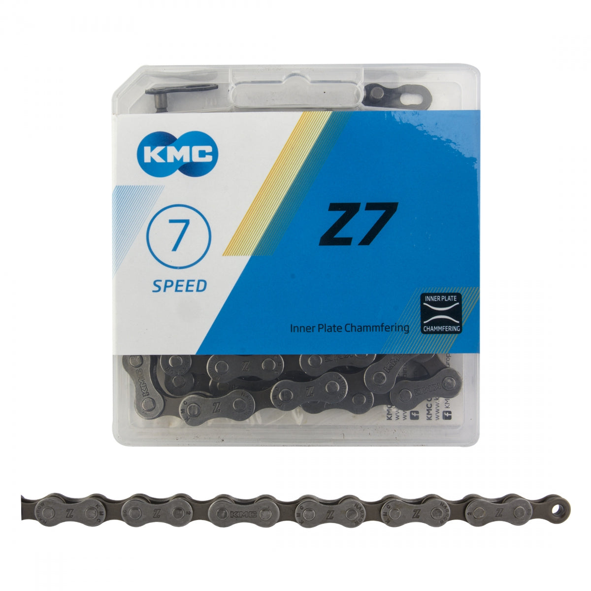 KMC Z7 Index Chain - 6/7/8-Speed, Gray/Brown, 116 Links