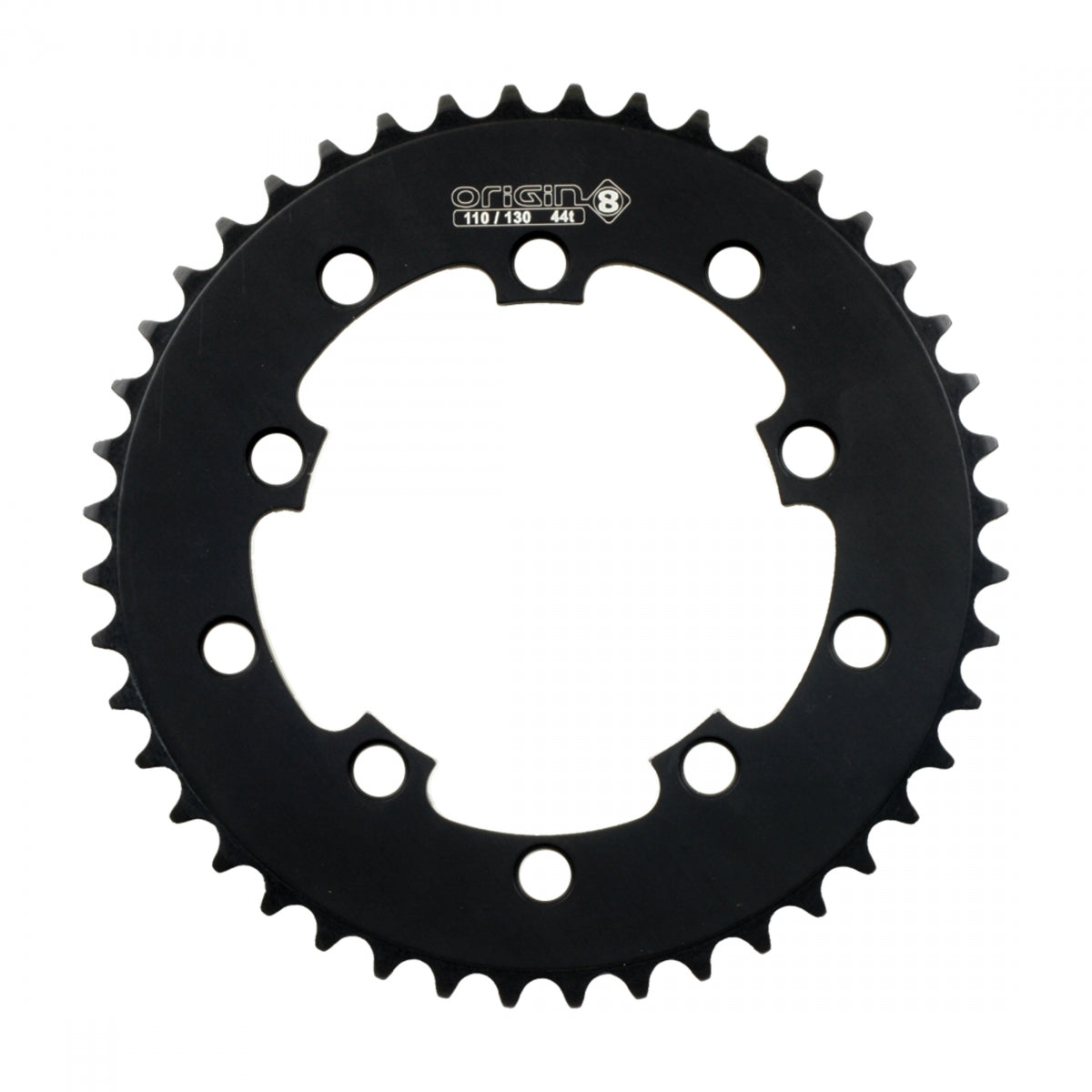 Origin8Â Single Speed Chainring, 10H, 44T, 110mm/130mm Mount, 1/2" x 1/8", Black