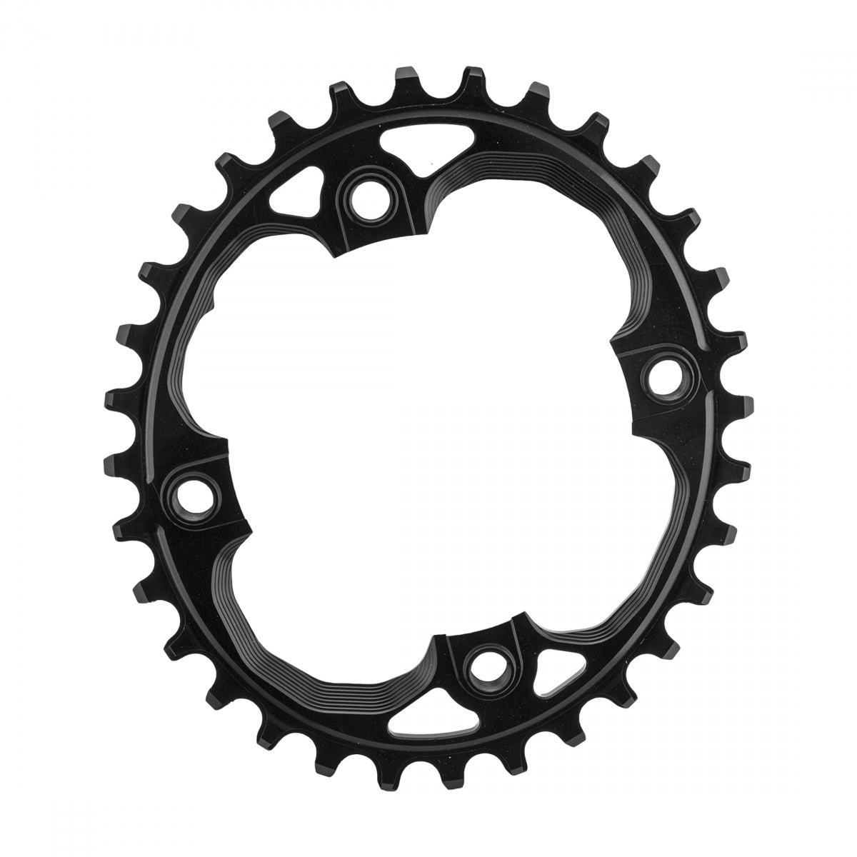 AbsoluteBLACK Oval 94 BCD N/W Chainring, 94mm 4-Bolt, 32T, Black