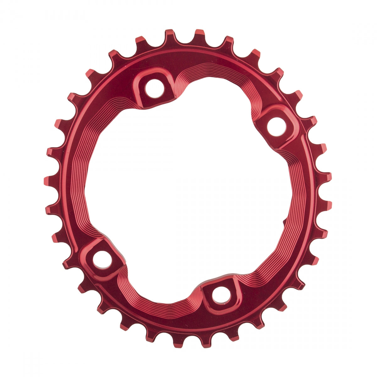 AbsoluteBLACK Oval 96 BCD XT N/W Chainring for Shimano XT M8000 and MT700 cranksets, 96mm 4-Bolt, 32T, Red